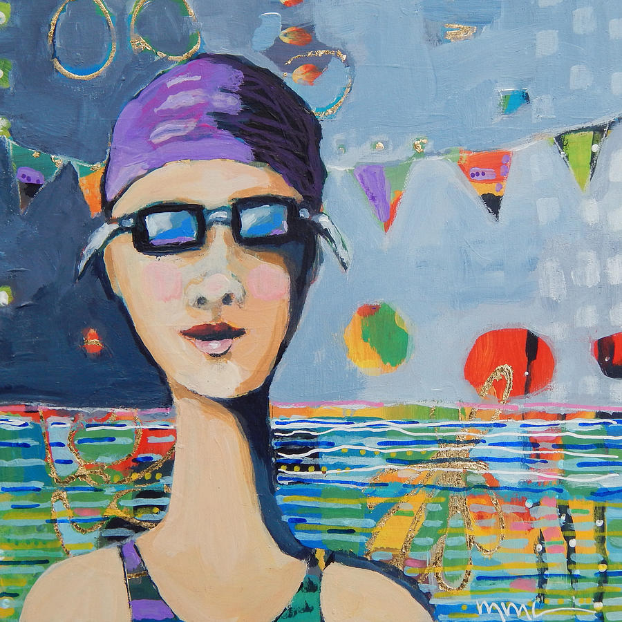 Summer Swimmer Mixed Media by Mary Conner