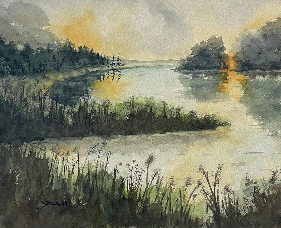 Sun Going Down Painting by Judy Strickland