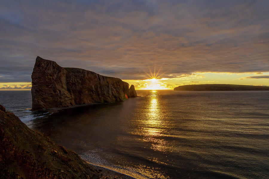 Sunset at Percé Rock Photograph - Sunrise Over Perce Rock 1 by John Twynam