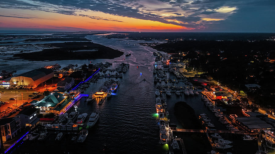 Sunset and lights Photograph by Oceanic SkyView