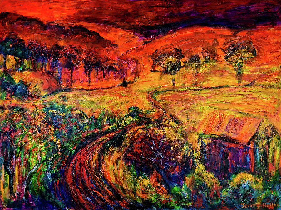 Sunset of fire Painting by Jeremy Holton