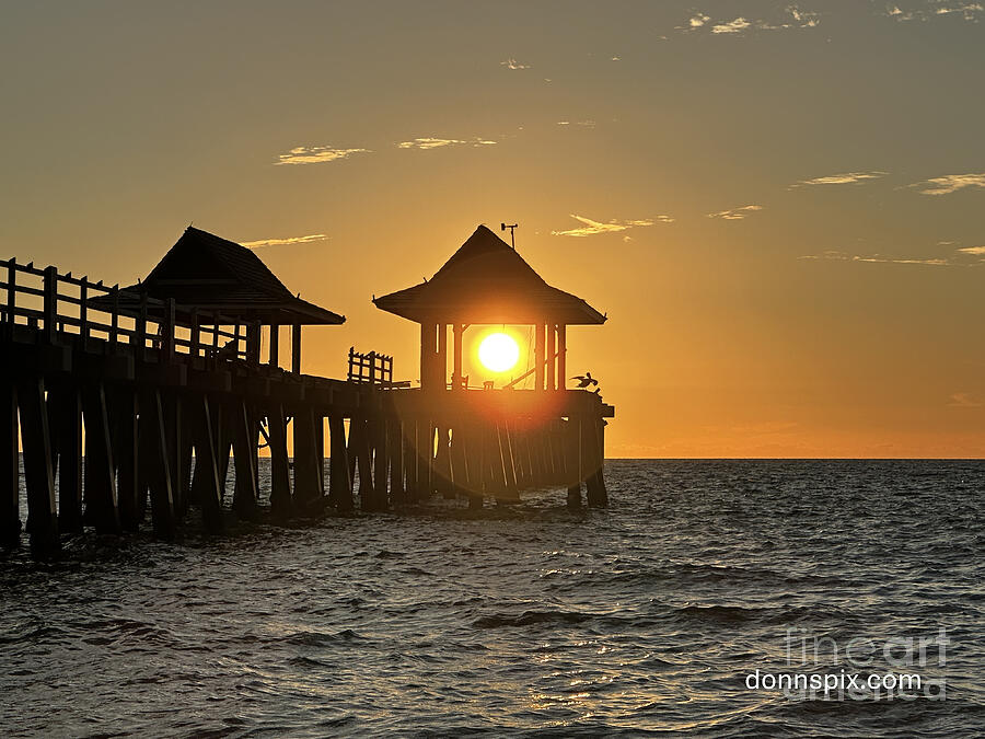 Sunset Over Ocean Pier Photograph - Sunset Over Ocean Pier by Donn Ingemie