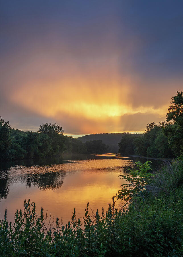 Sunset over the Housatonic River Photograph by Dave King