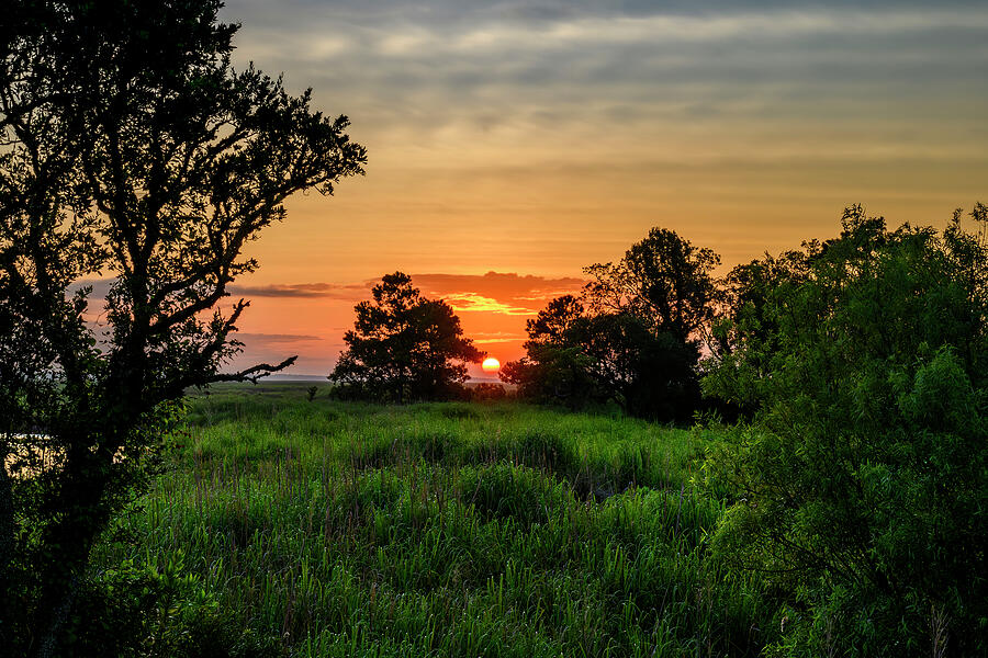 Sunset over the Marsh, Corolla NC Photograph by Anthony Hightower