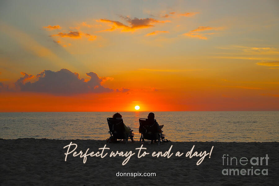 Sunset Relaxation on the Beach Photograph - Sunset Relaxation on the Beach by Donn Ingemie