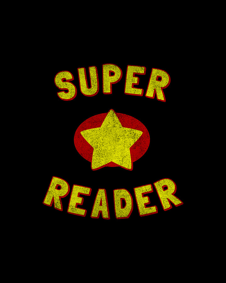 Super Reader Retro Digital Art by Flippin Sweet Gear