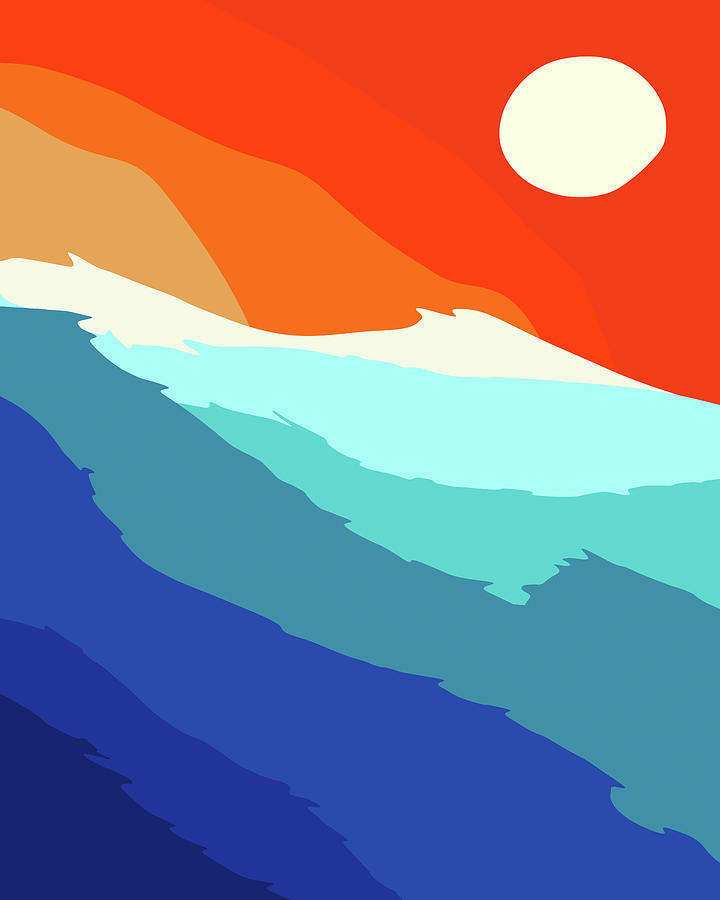 Surreal Sunset Waves Digital Art by Dan Sproul