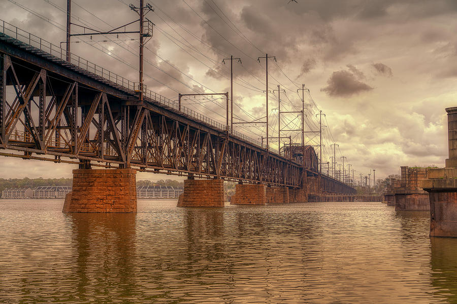 Susquehanna Railroad Bridge Scene Photograph - Susquehanna Railroad Bridge by Penny Polakoff