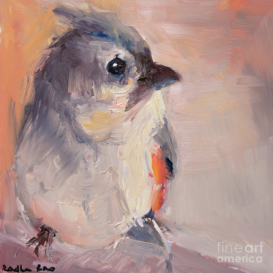 Sweet Little Titmouse Painting by Radha Rao