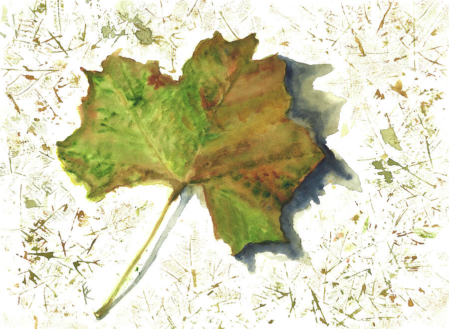 Sycamore Leaf, Nature Walk Discovery Painting by Elizabeth Reich