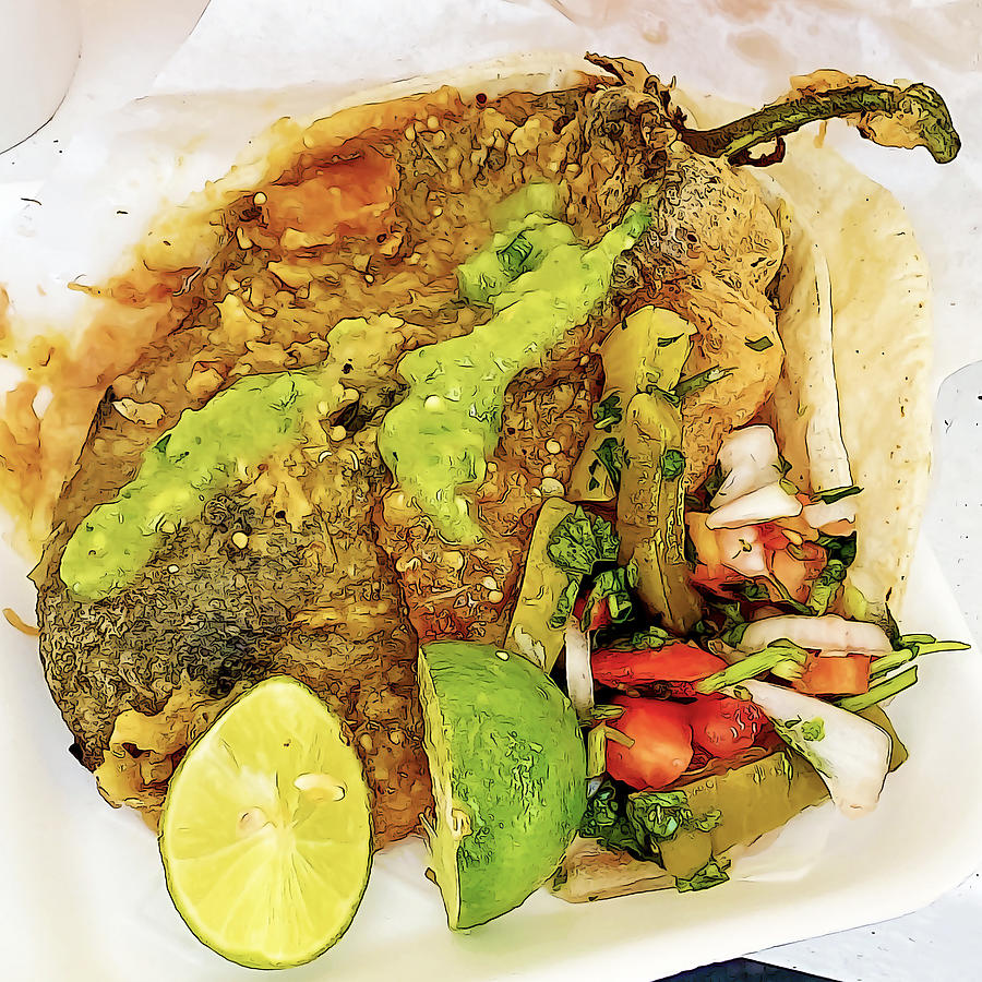 Taco Chile Relleno Digital Art by William Scott Koenig