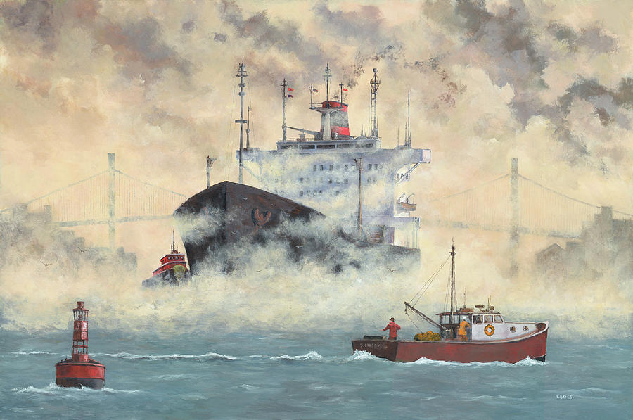 Tanker in the Fog Painting by Robert Loder Jr