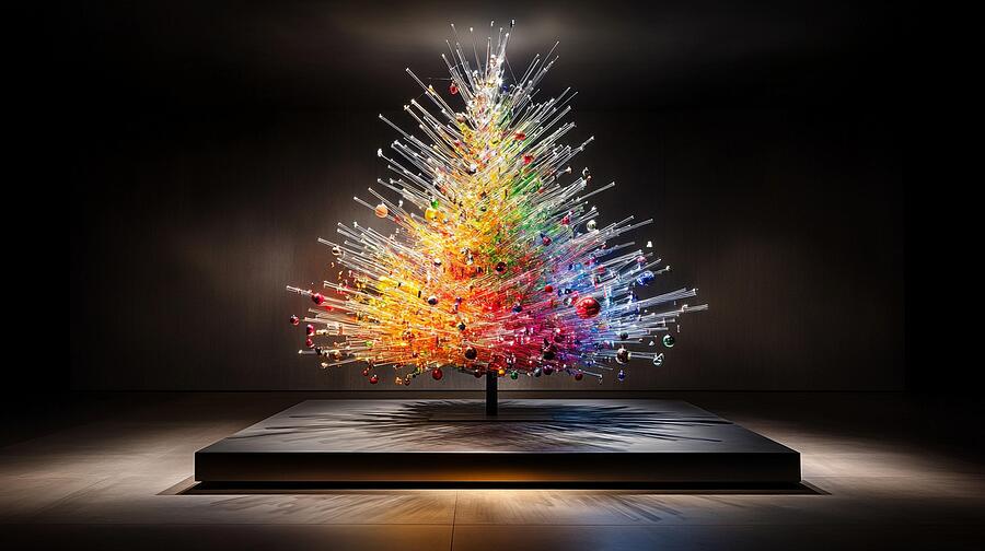 Tech Tree Digital Art by Charlotte Hall - Metal Posters