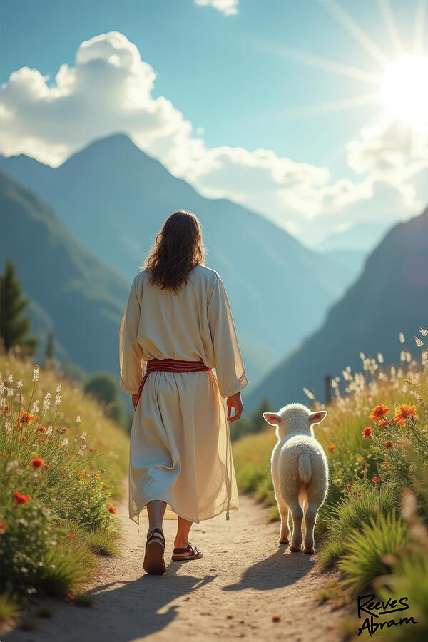 Tender Shepherd Love Digital Art by Reeves Abram - Pastor Reeves Studio - Metal Posters