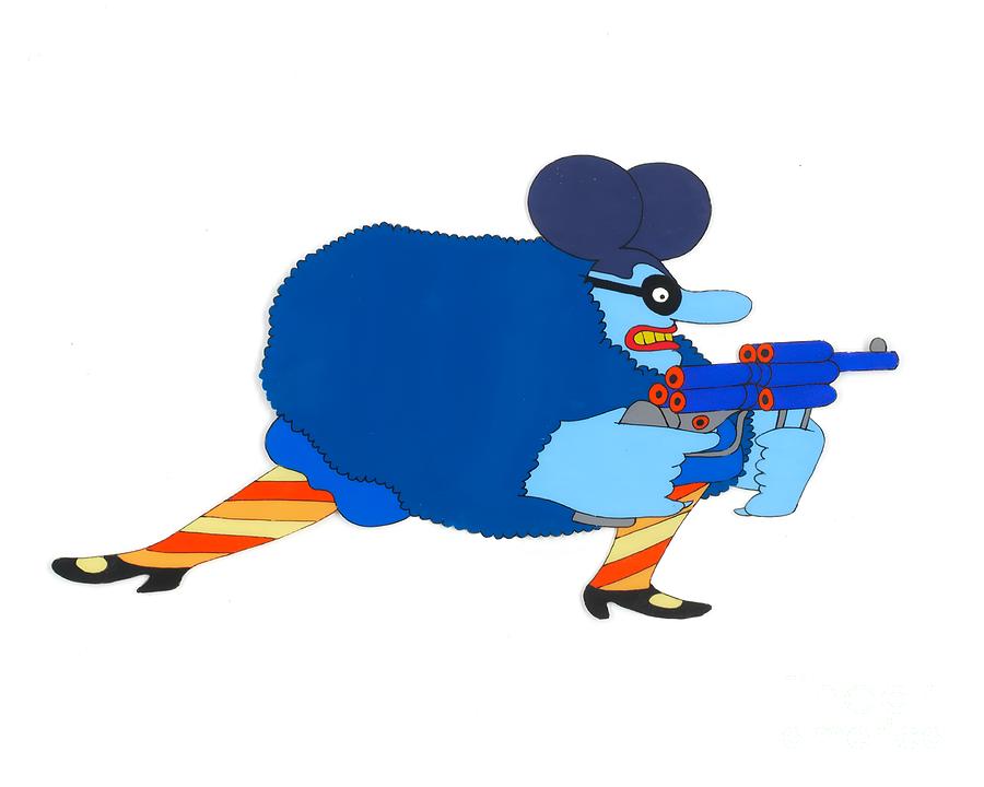 The Beatles - An original production animation cel of a Blue Meanie with Ray Gun Digital Art by Antonios Valamontes