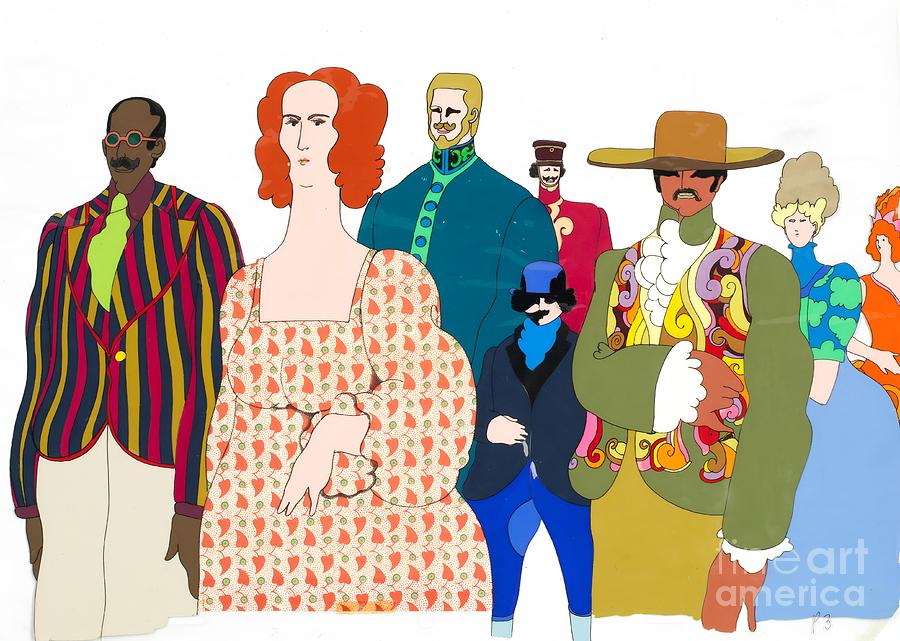 The Beatles - An original production animation cel of Pepperlanders Digital Art by Antonios Valamontes