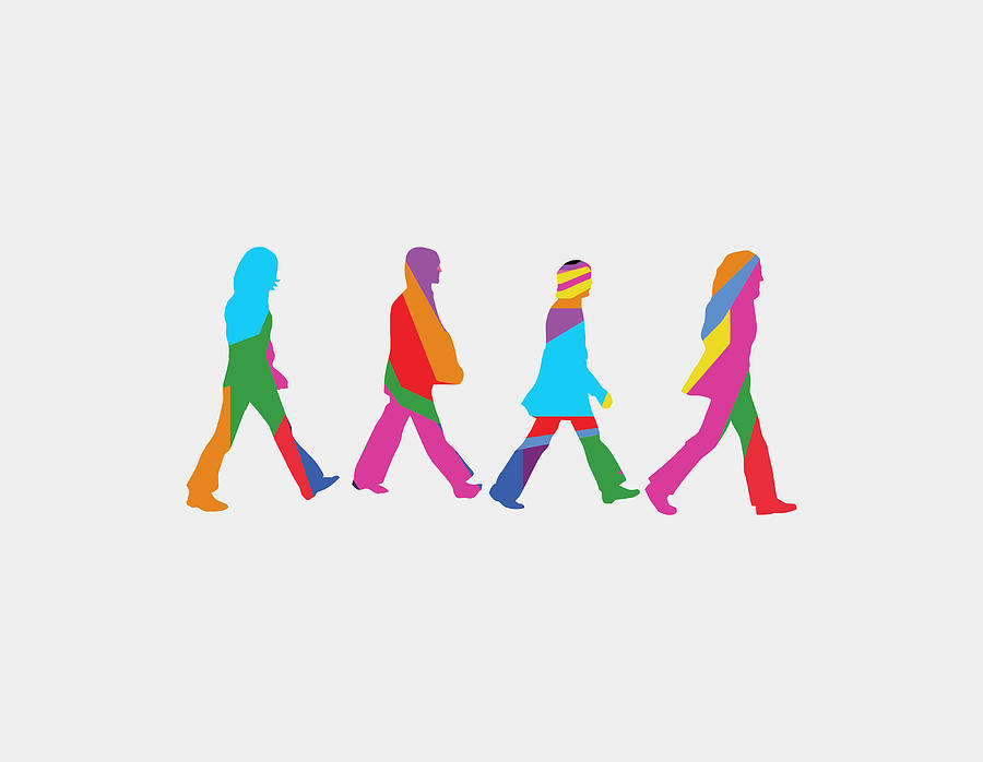 The Beatles walking across abbey road POP ART Digital Art by Ahmad