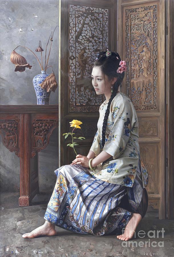 The Beloved Looking Forward Painting by Mingyue Wang