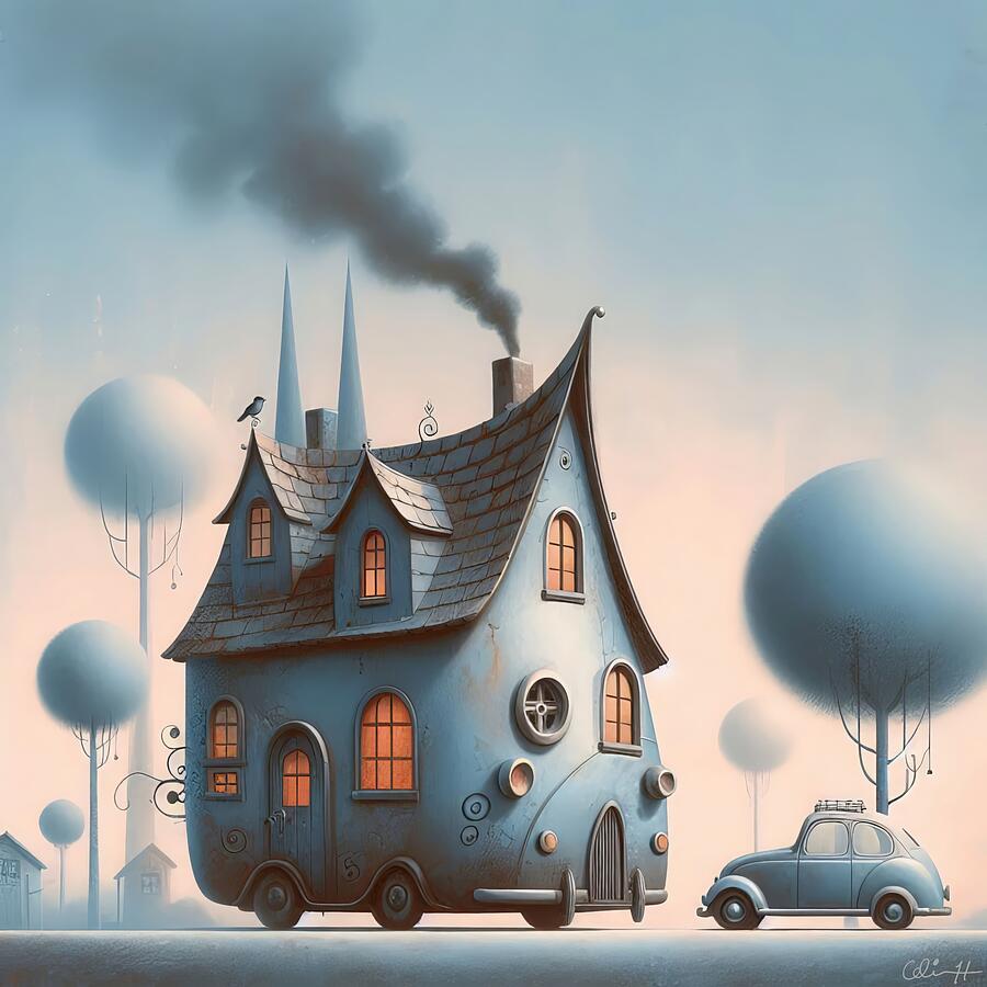The Blue House Digital Art by Colin Hardman
