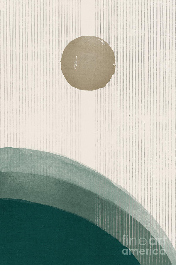 Emerald Hills with Beige Sun Digital Art - Above The Emerald Hills no 2 by Ema Paraschiv
