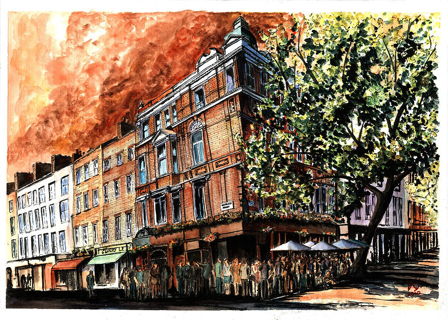 The Fitzroy Tavern Charlotte St London  UK Painting by Francisco Gutierrez