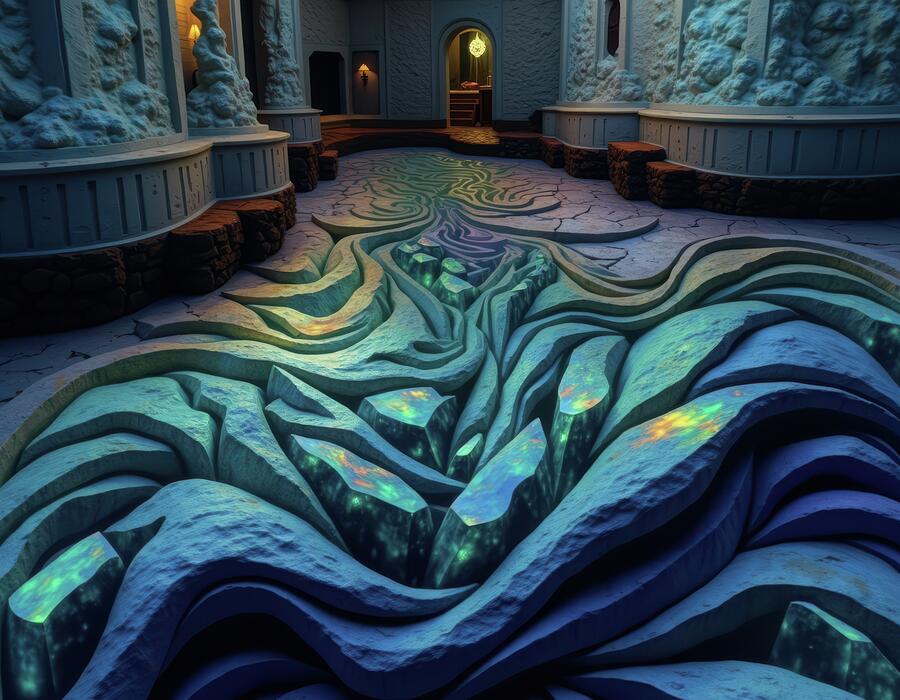 The Fossilized Pool Digital Art by Eris And AI