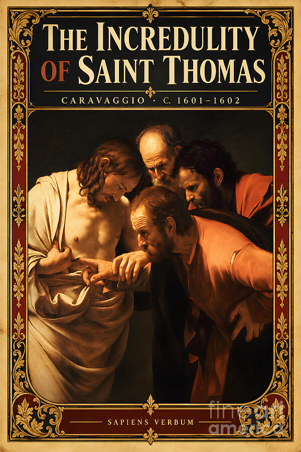 The Incredulity of Saint Thomas vintage art poster by Sapiens Verbum