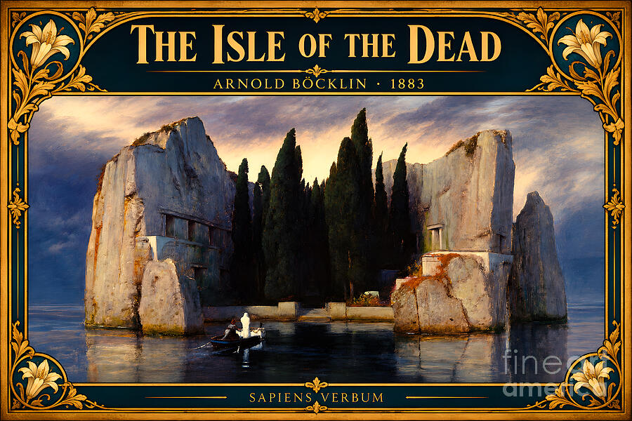 The Isle of the Dead by Arnold Böcklin, vintage art poster by Sapiens Verbum