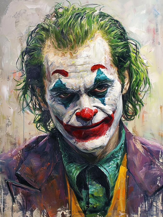 Joker's Iconic Portrait Painting - The Joker by Land of Dreams