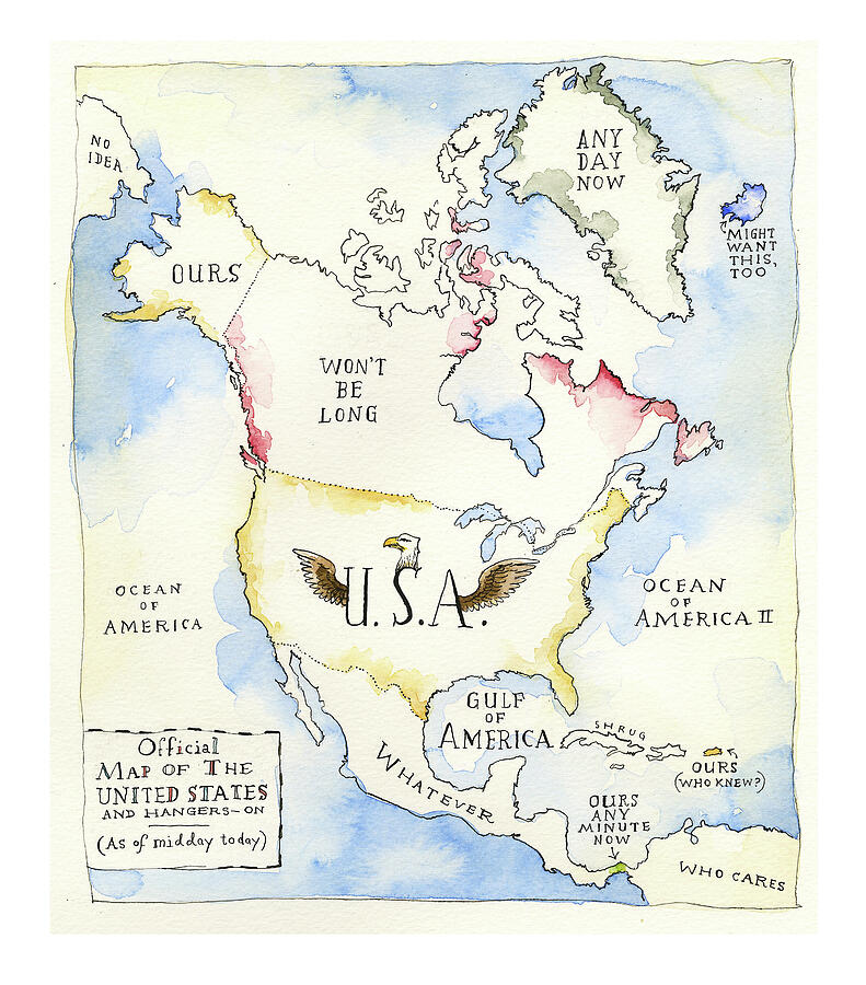 The Latest Authorized Nearly Legal Map of the United States Painting by Barry Blitt