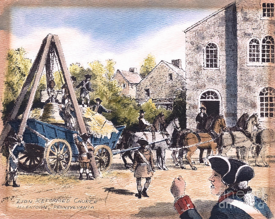 The Liberty Bells arrival at Zion Reformed Church Digital Art by Antonios Valamontes