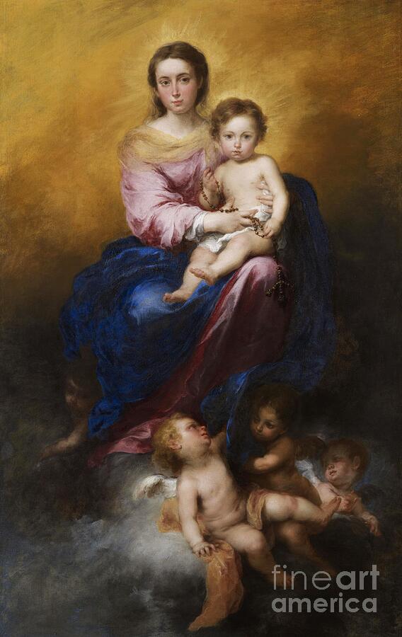 The Madonna of the Rosary, Bartolomé Esteban Murillo, c. 1675-1680 - religious art print