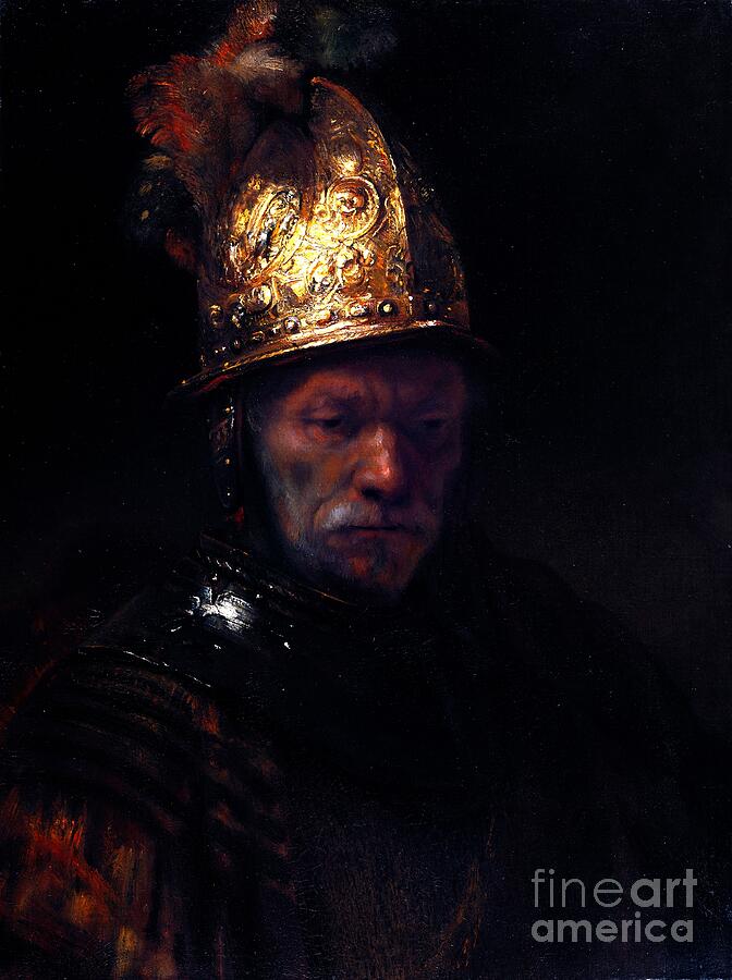 The Man with the Golden Helmet, circle of Rembrandt, oil on canvas, c. 1650