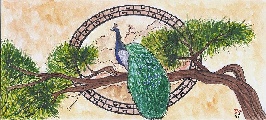 The New Age Peacock Painting by Francisco Gutierrez
