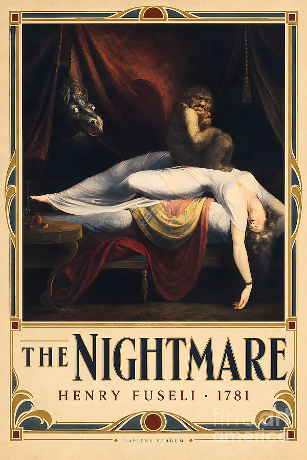 The Nightmare by Henry Fuseli, vintage art poster by Sapiens Verbum