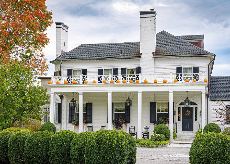 Charming Autumnal House Photograph - The Pumpkin House by Dave King