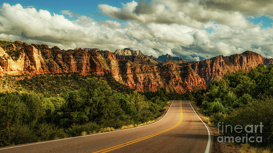 Scenic Road to Red Canyon Photograph - The Road Through Kolob Terrace by Dodie Ross