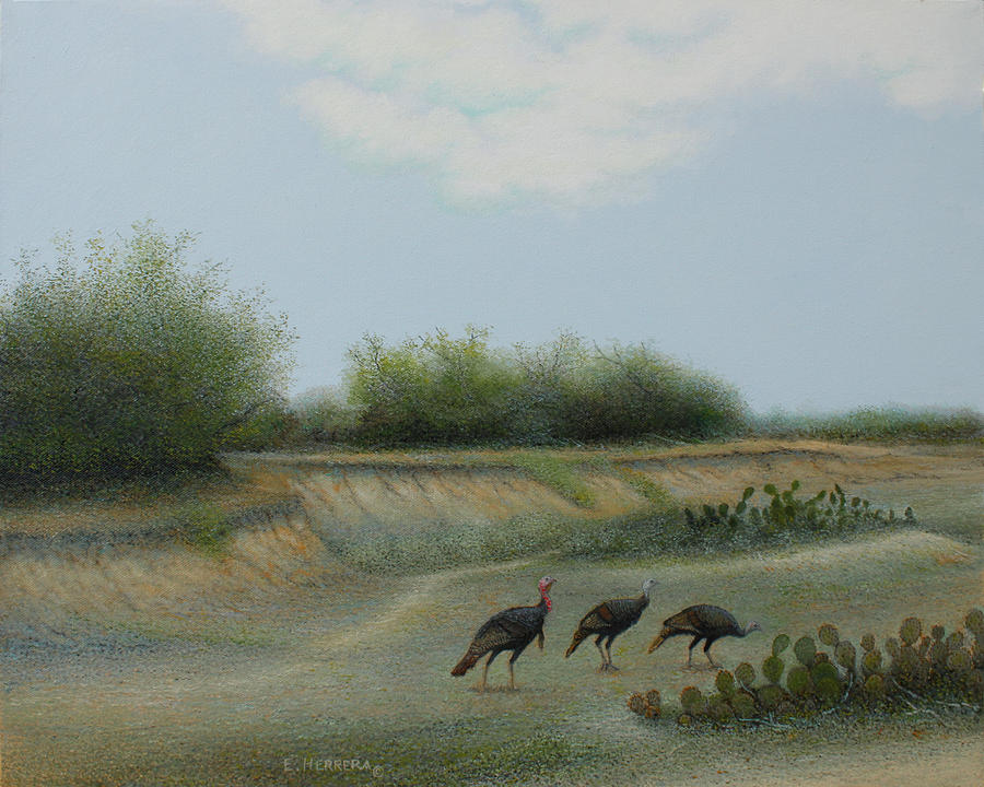 The Stroll Painting by Eleazar Herrera