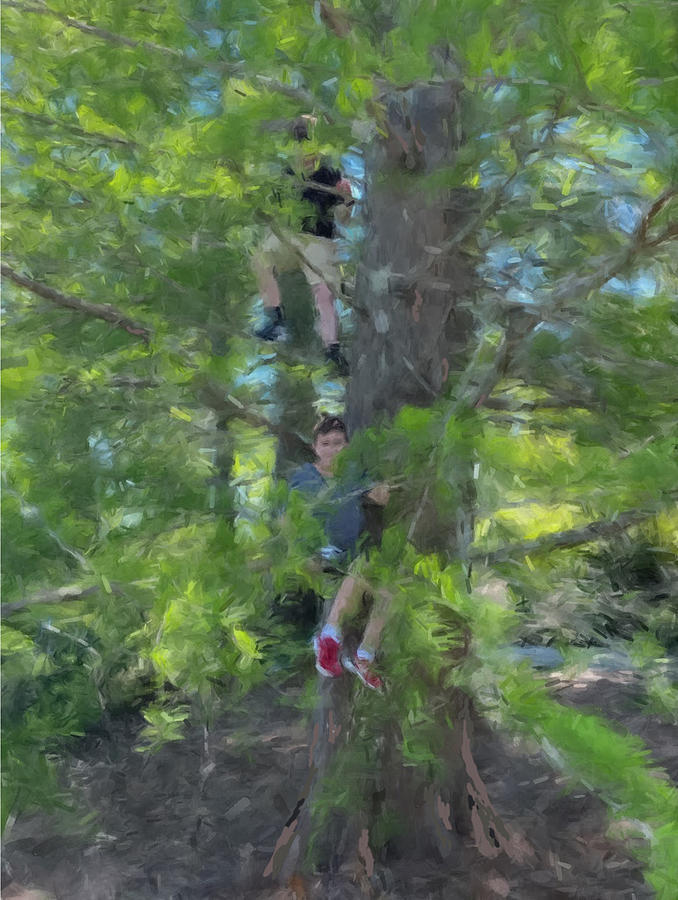 The Tree Climbers Painting by Gary Arnold