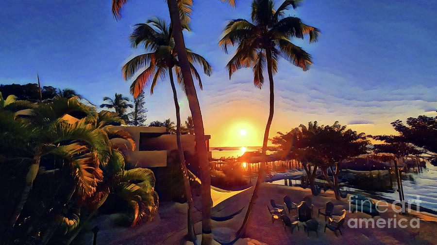 Through the Palms Digital Art by Eileen Kelly