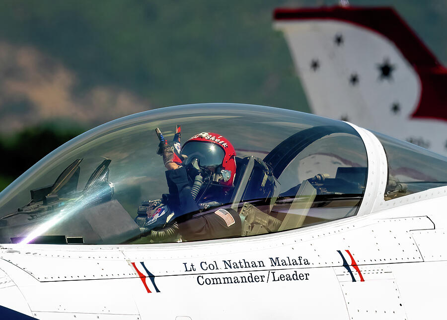 Pilot in Fighter Jet Cockpit Photograph - Thunderbird Leader Prepares for Takeoff by Dave Koch by Dave Koch - Aircraft Photography