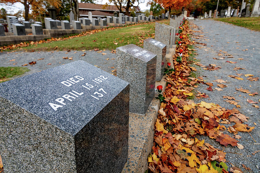 Gravestones Marking April 15, 1912 Photograph - Titanic Memorial and Gravesite at Halifax by John Twynam