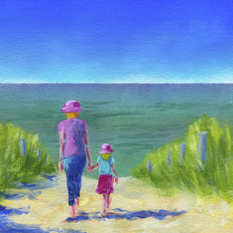Together walking through the sand dunes by Karen Kaspar