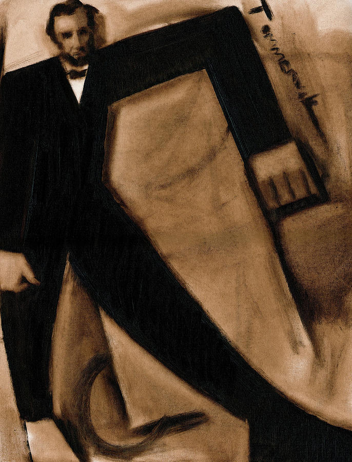 Abraham Lincoln in Cubist Style Painting - Tommervik Abstract Abraham Lincoln Art Print by Tommervik