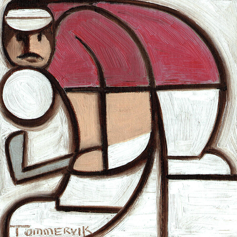 Abstract Golf Chip Shot Art Print Painting by Tommervik