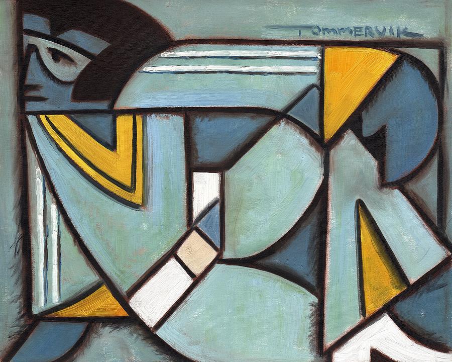 Geometric Abstract Composition Painting - Tommervik Elvis Superhero Art Print by Tommervik