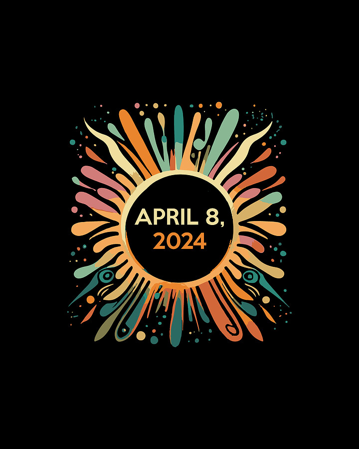 Total Eclipse April 8 2024 Totality Digital Art by Flippin Sweet Gear