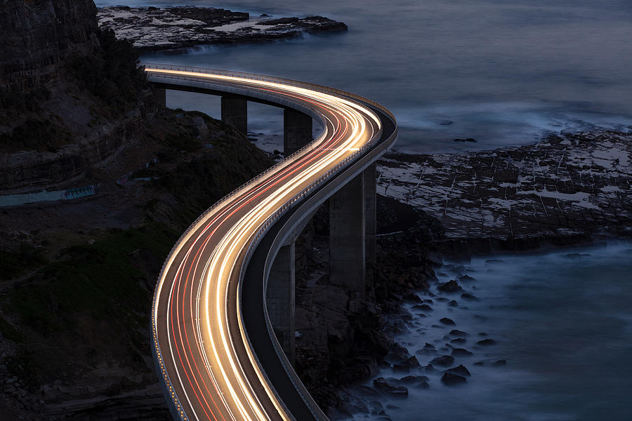Traffic on Bridge Photograph by Veni