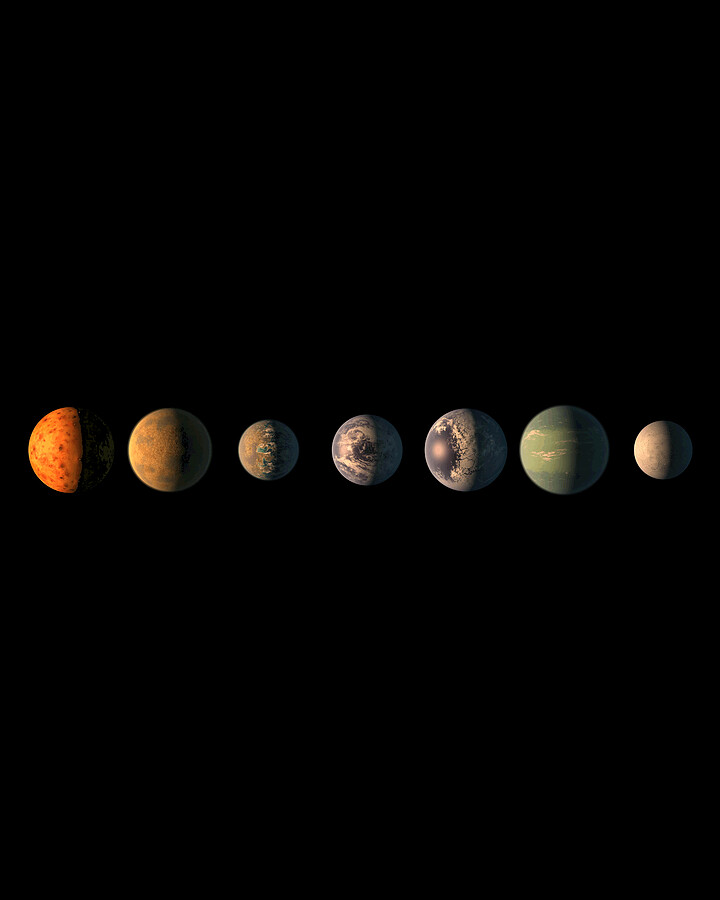 Trappist-1 7 Planet Lineup Digital Art by Flippin Sweet Gear