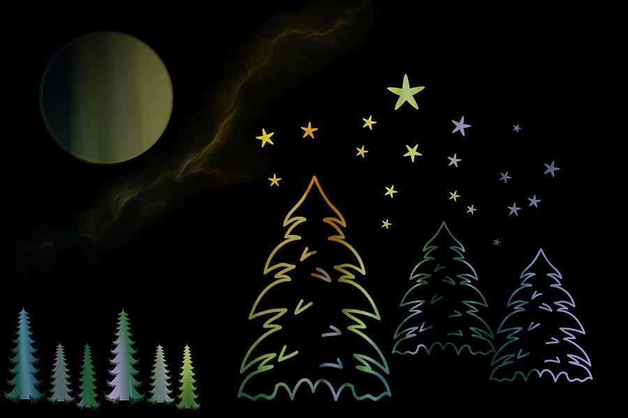 Tree and Moon Photograph by Crystal Wightman